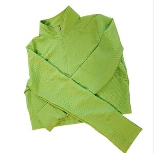 Buffbunny Pullover Permafrost Half Zip Compression Bright Green Gym Activewear